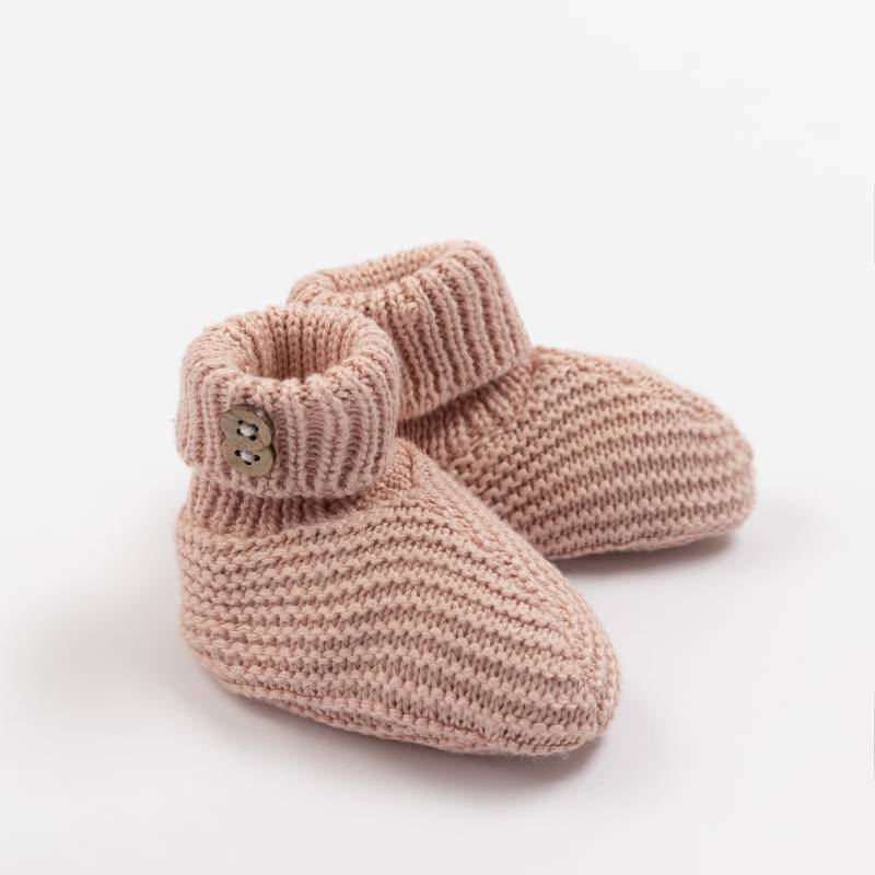 Babbucce neonato fatte a maglia, rosa – Bamboom srl